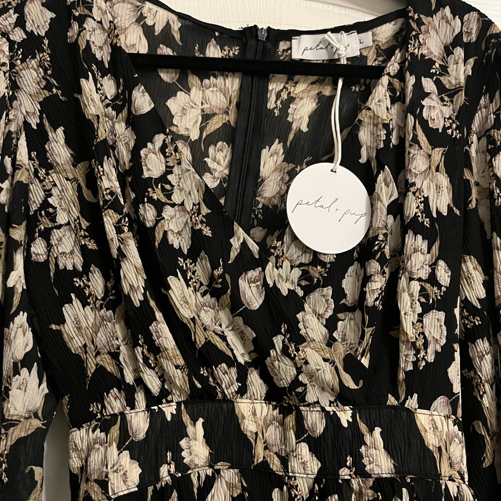 NWT Petal & Pup Adeline Floral Tiered Ruffle Long-Sleeve Feminine Mini Dress - Picture 7 of 12